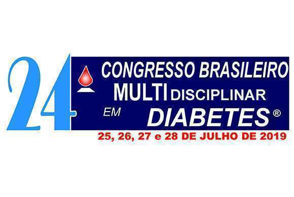 Texto escrito em azul 24º Congresso Brasileiro Multidisciplinar em Diabetes 