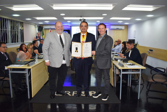 Dr. Antonio Geraldo dos Santos, Dr. Pedro Dias Junior e Dr. Marcelo Polacow